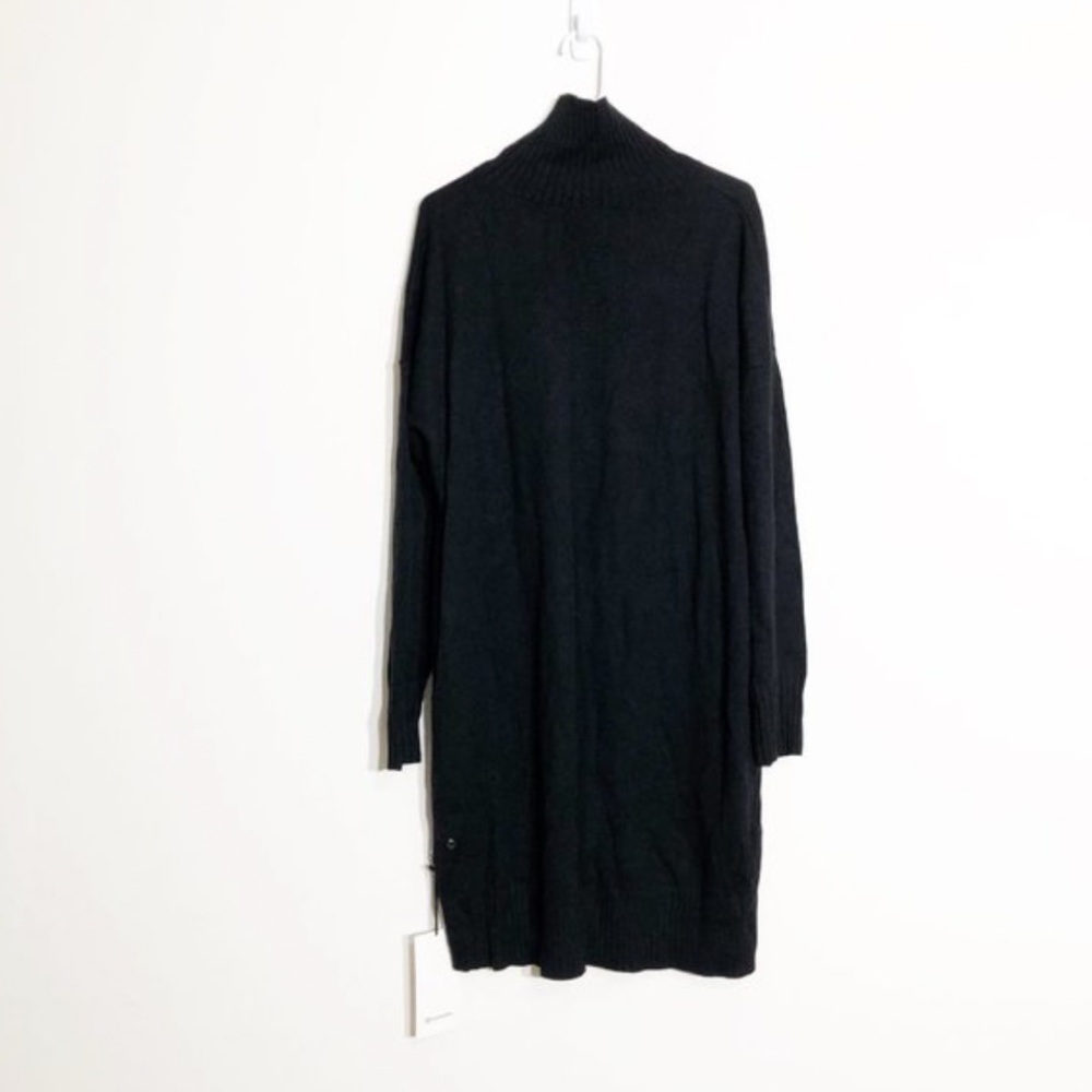NEW Lululemon Softer Still Knit Sweater Dress Black Cashmere Blend XL Pocket - Picture 11 of 15